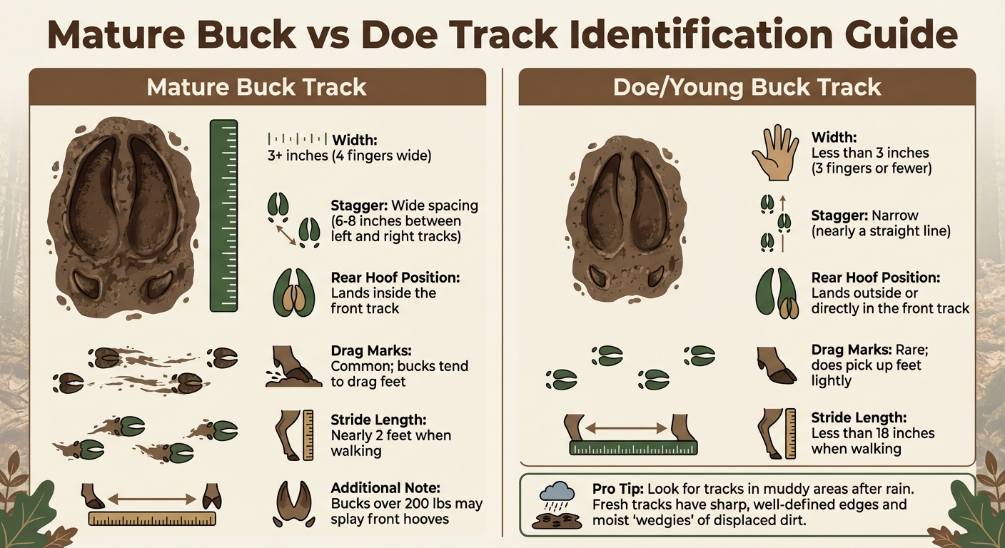 How to Identify Mature Buck Tracks vs Doe Tracks in Kentucky