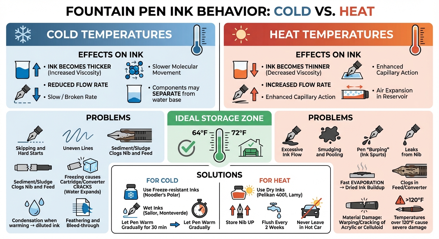 How Temperature Affects Fountain Pen Ink: Heat vs Cold Comparison