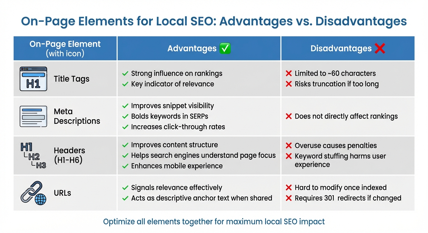 Comparison of On-Page SEO Elements for Local Keyword Optimization