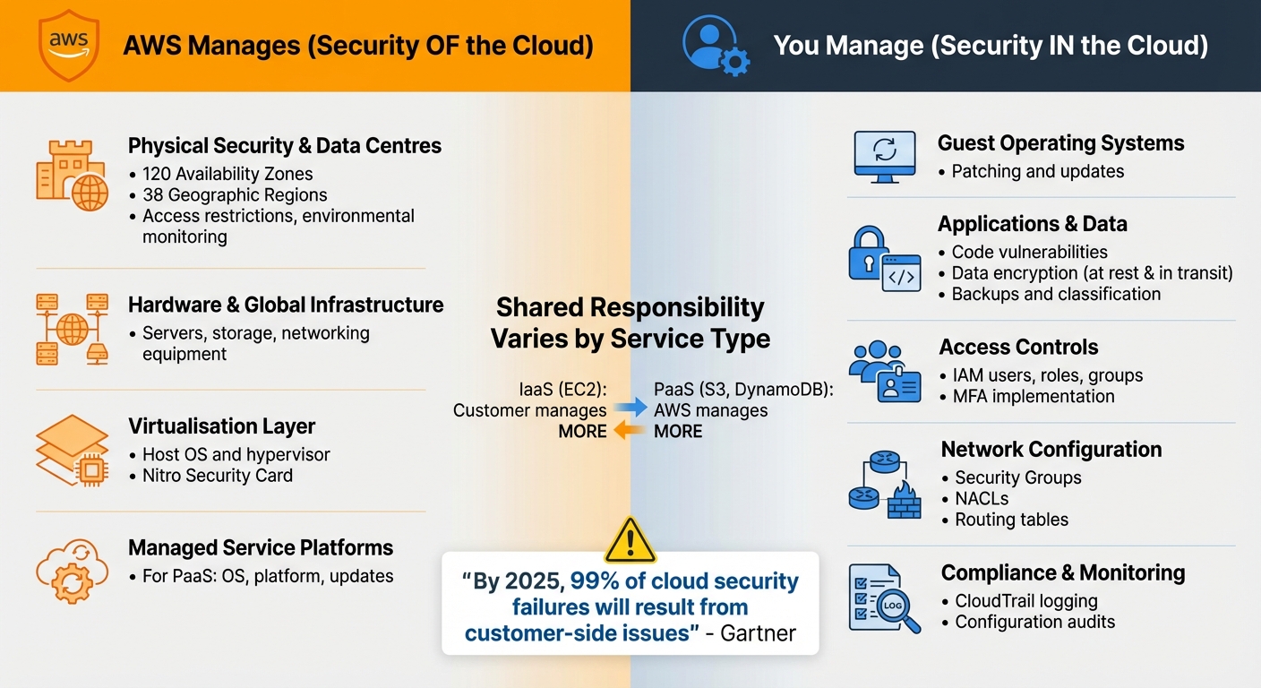 AWS Shared Responsibility Model: What AWS Manages vs What You Manage
