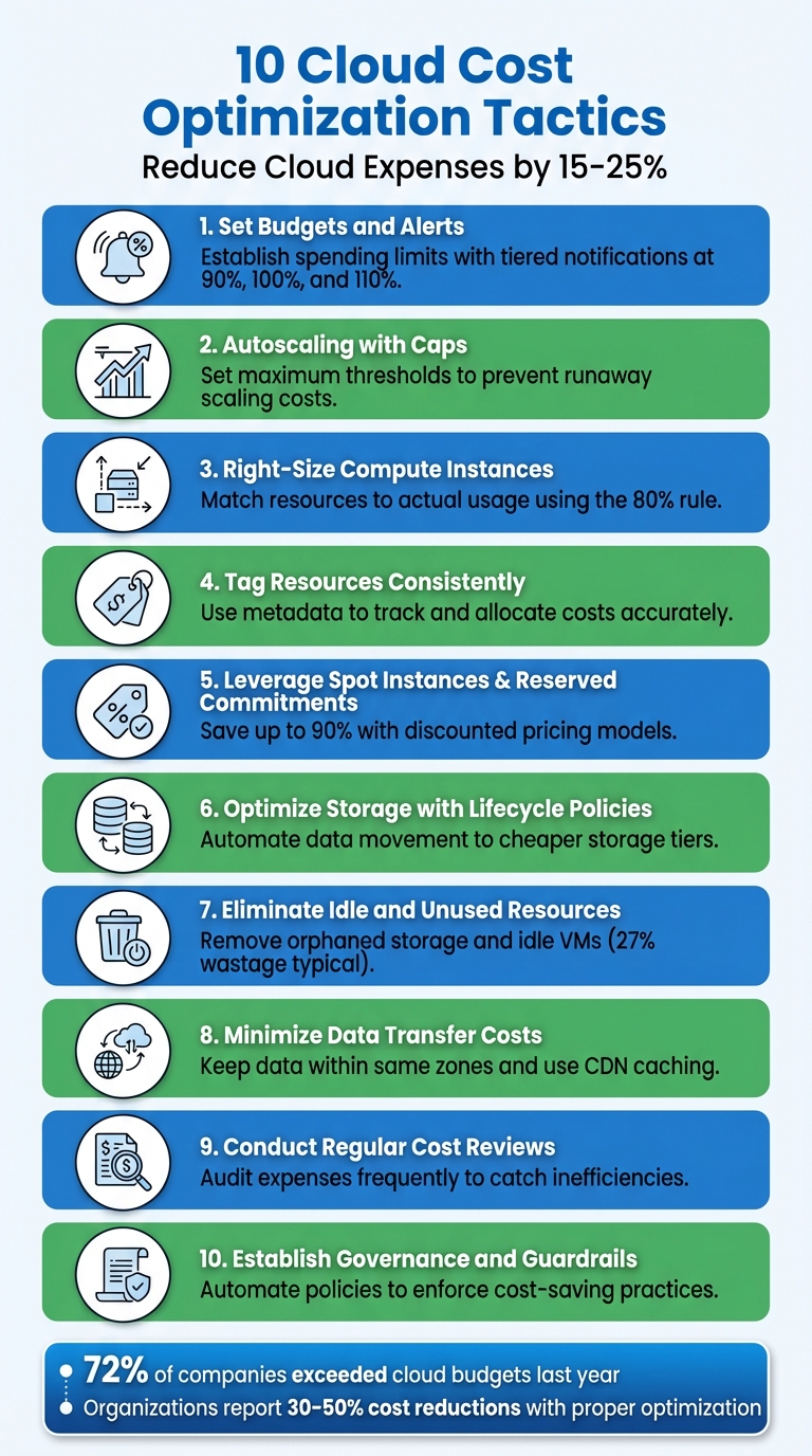 10 Cloud Cost Optimization Tactics to Reduce Expenses by 15-25%