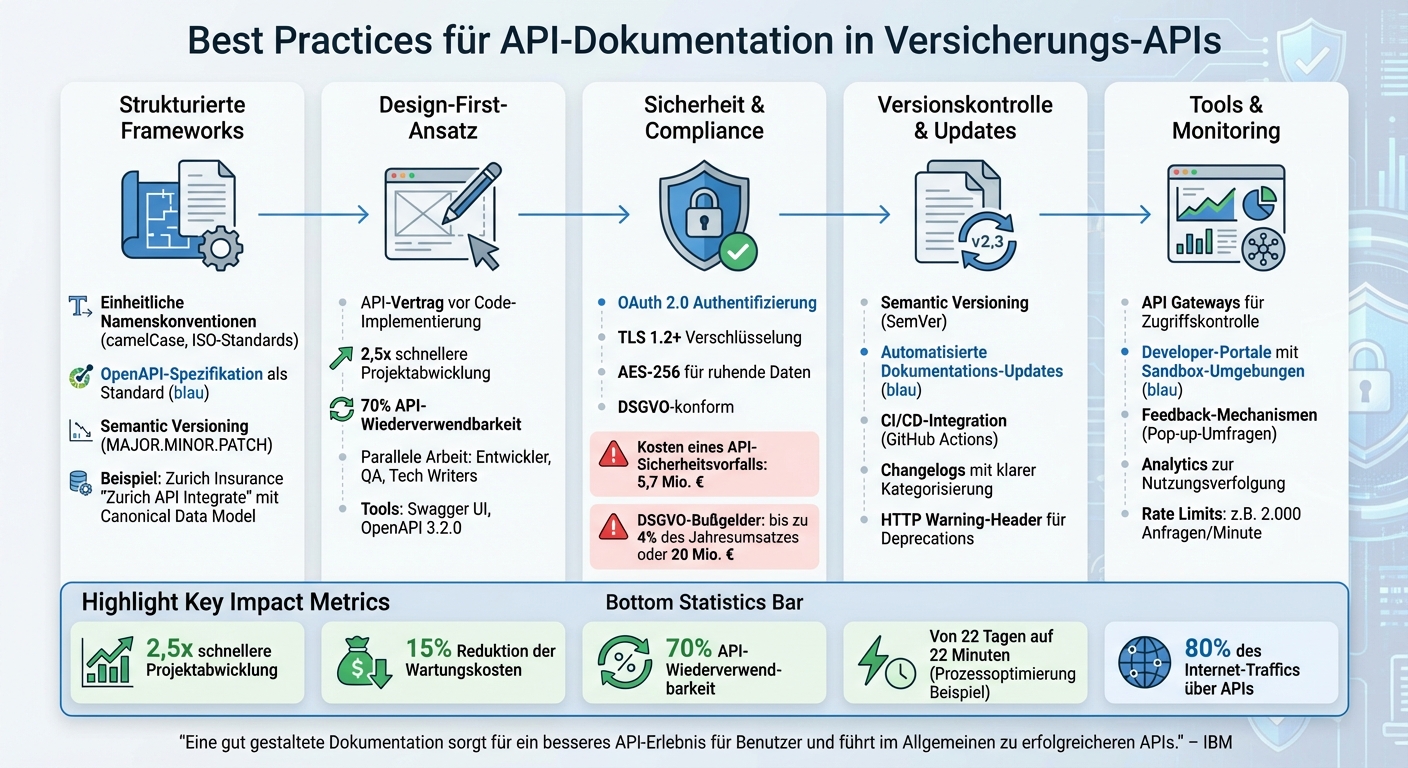 API-Dokumentation Best Practices: Frameworks, Sicherheit und Tools für Versicherungs-APIs