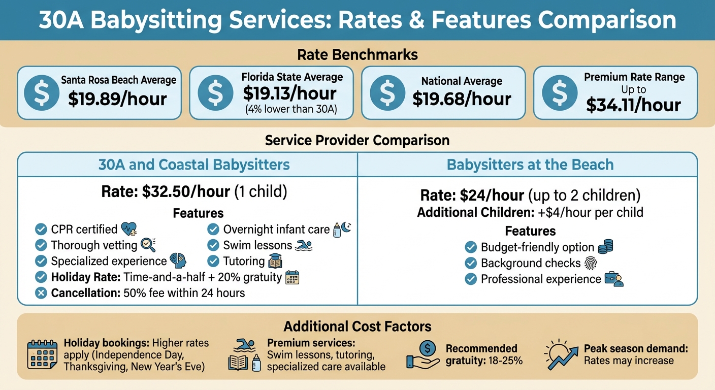 30A Babysitting Services Rates and Features Comparison 2026