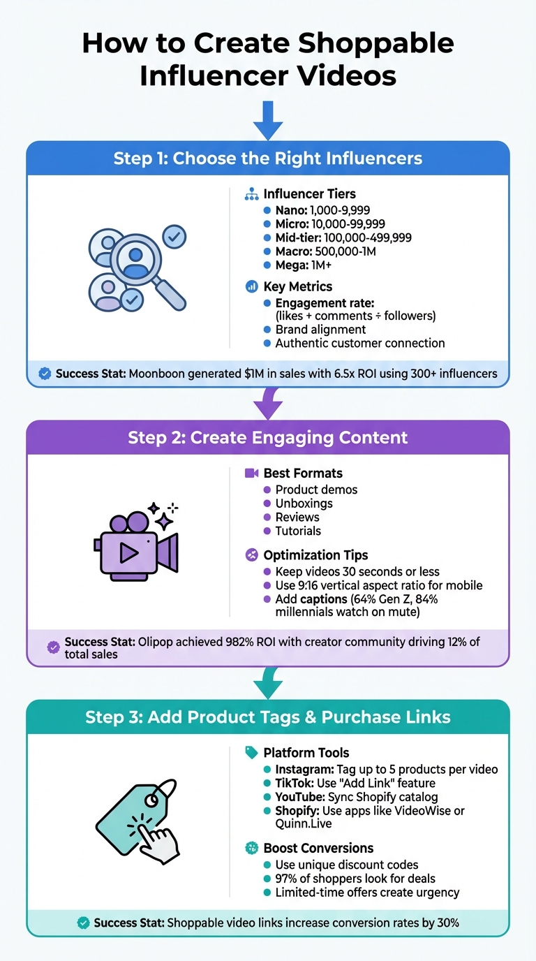 3-Step Guide to Creating Shoppable Influencer Videos for E-Commerce