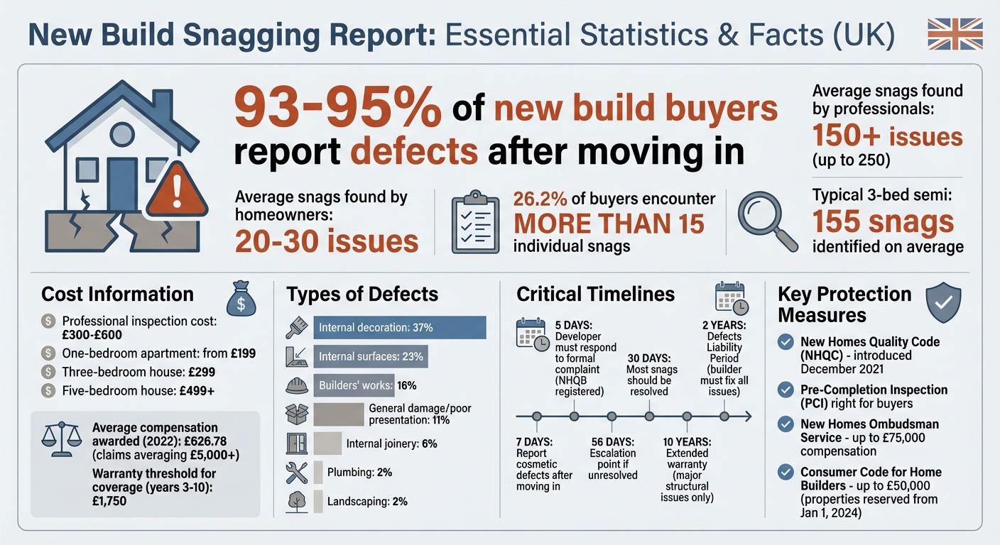 New Build Snagging Statistics and Key Facts UK 2024