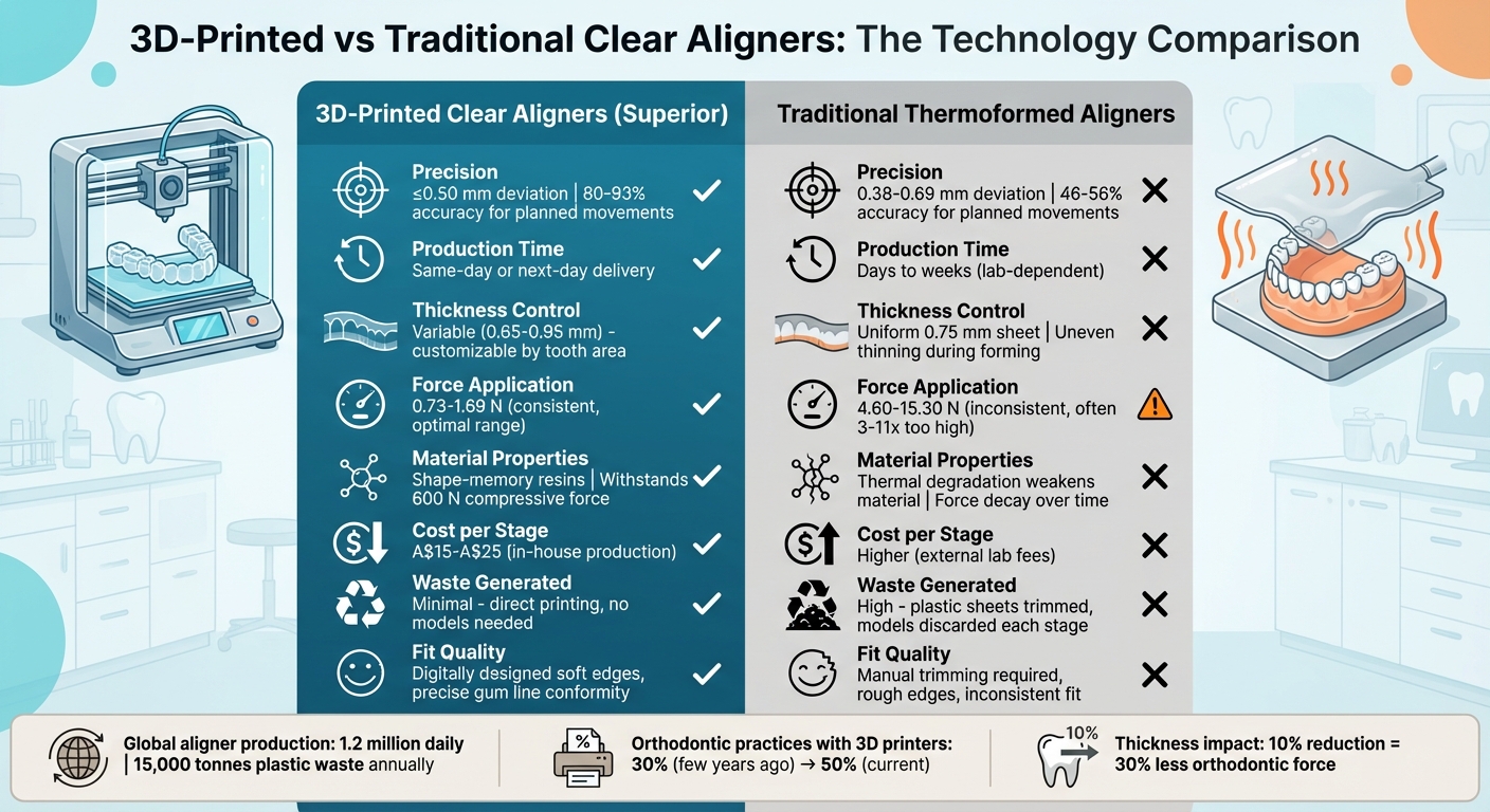 3D-Printed vs Traditional Clear Aligners Comparison