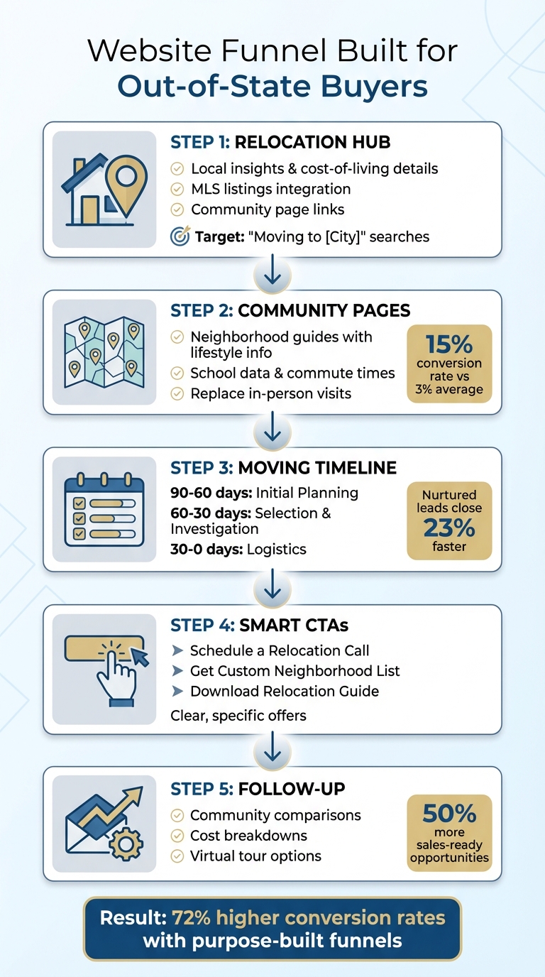 5-Step Website Funnel for Converting Out-of-State Real Estate Buyers