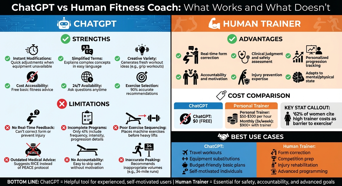 ChatGPT vs Human Fitness Coach: Strengths, Weaknesses, and Best Use Cases Comparison