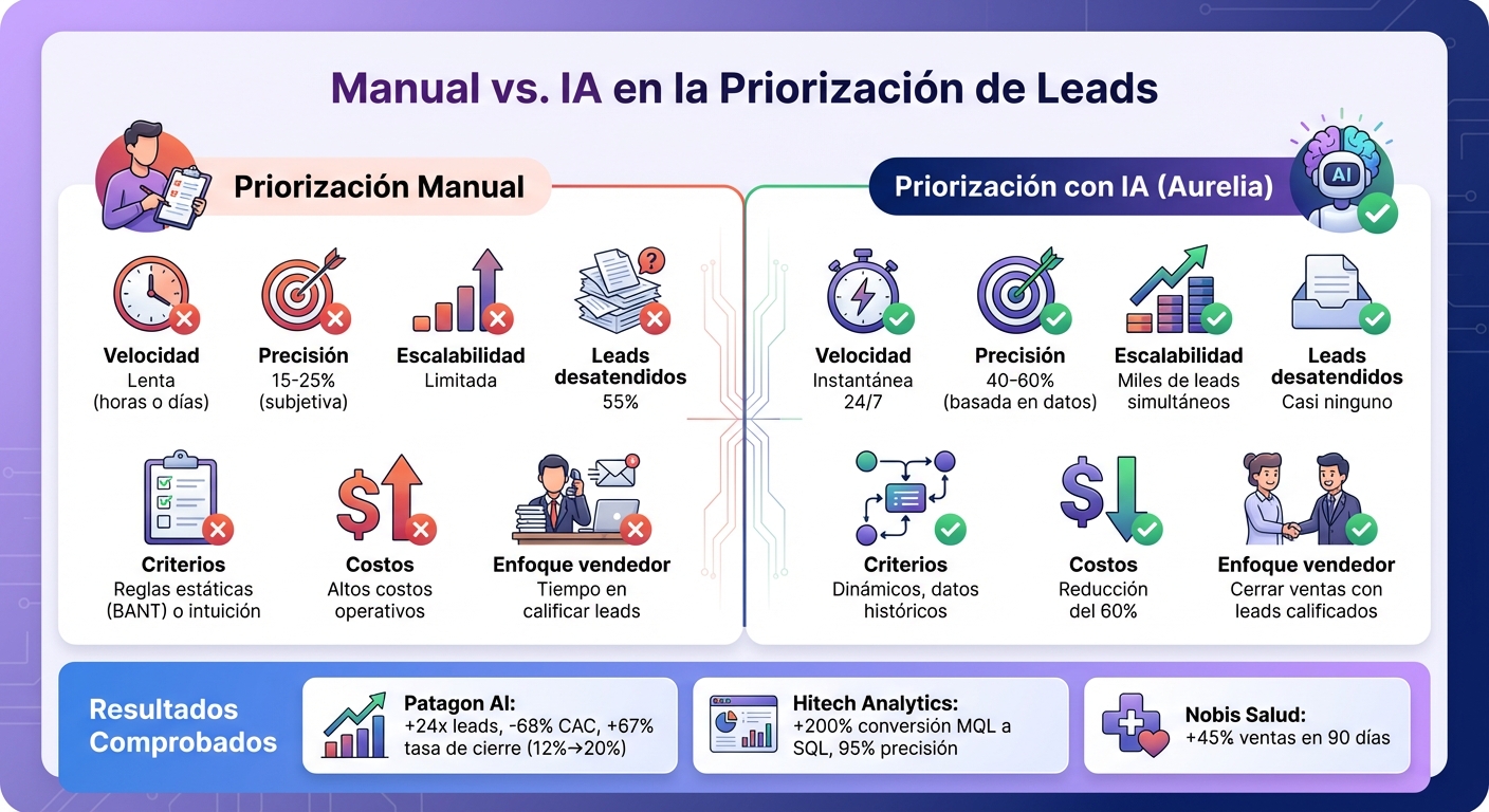 Comparación: Priorización Manual vs IA en Gestión de Leads