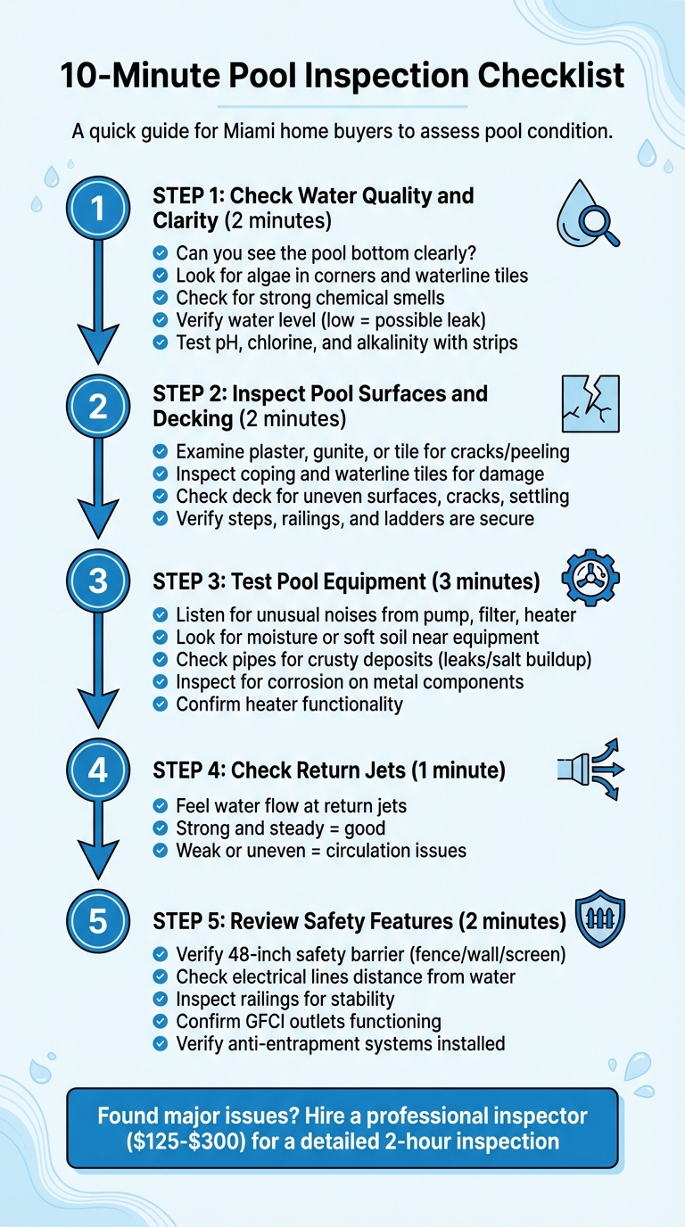 10-Minute Pool Inspection Checklist for Miami Home Buyers