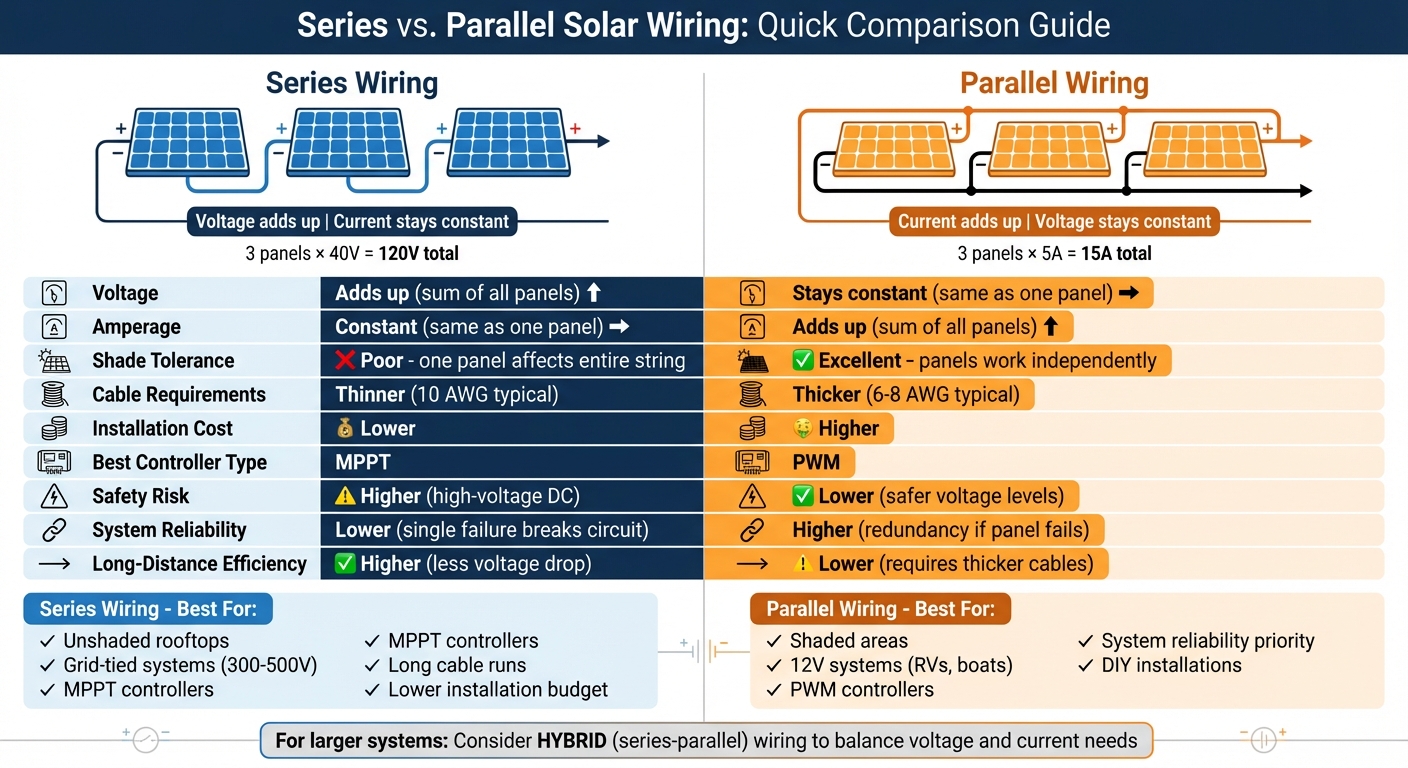 Series vs Parallel Solar Panel Wiring Comparison Chart