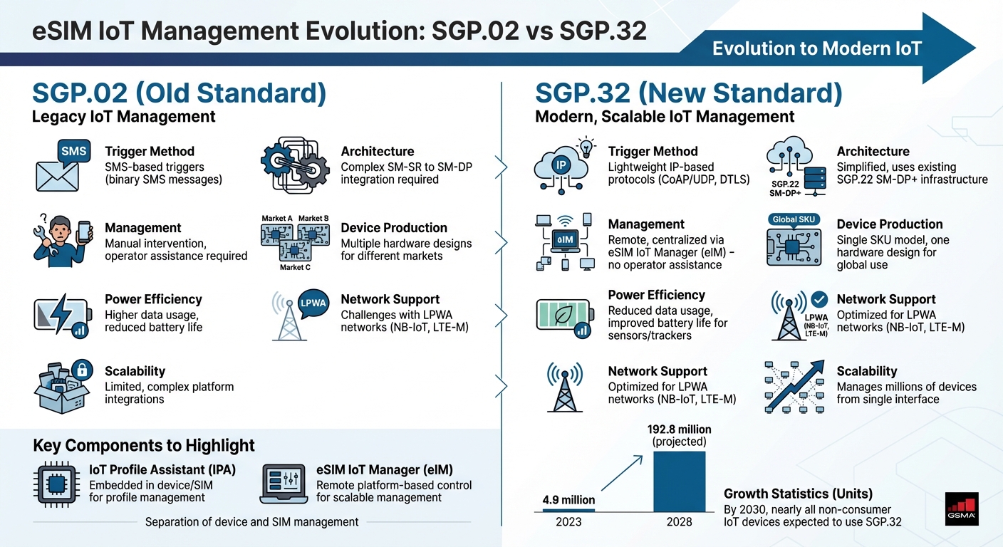 SGP.32 vs SGP.02: Key Differences in eSIM IoT Standards