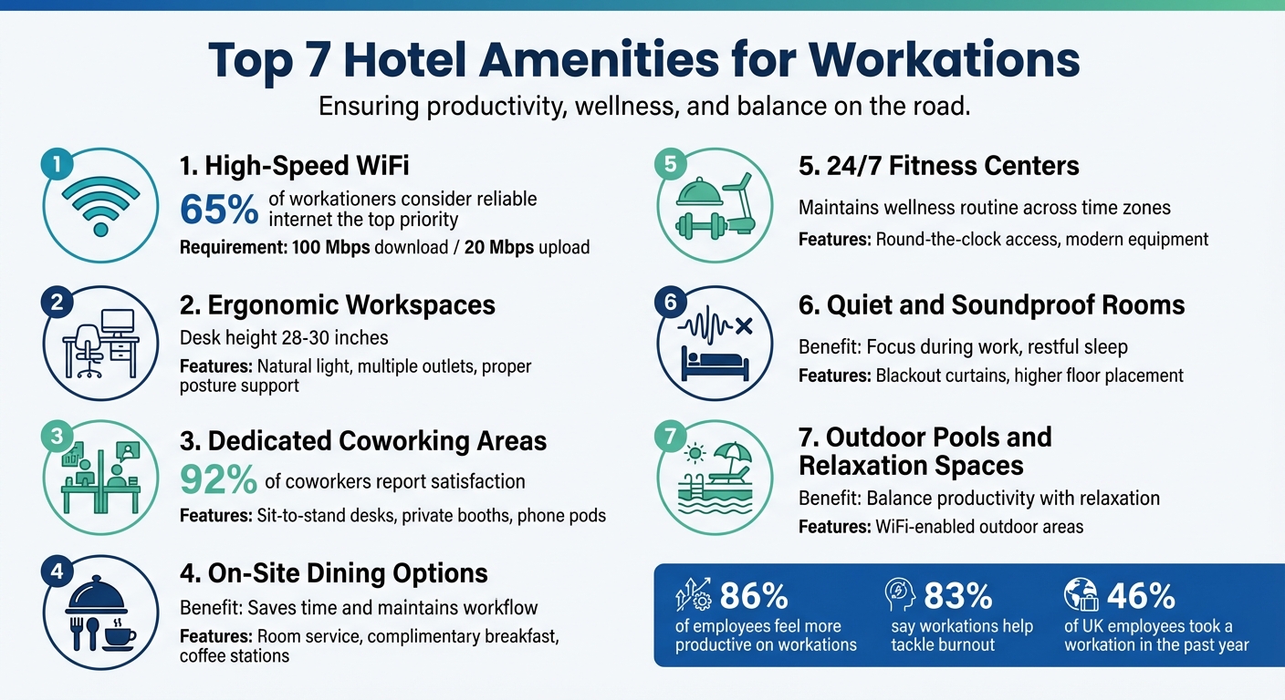 Top 7 Hotel Amenities for Successful Workations