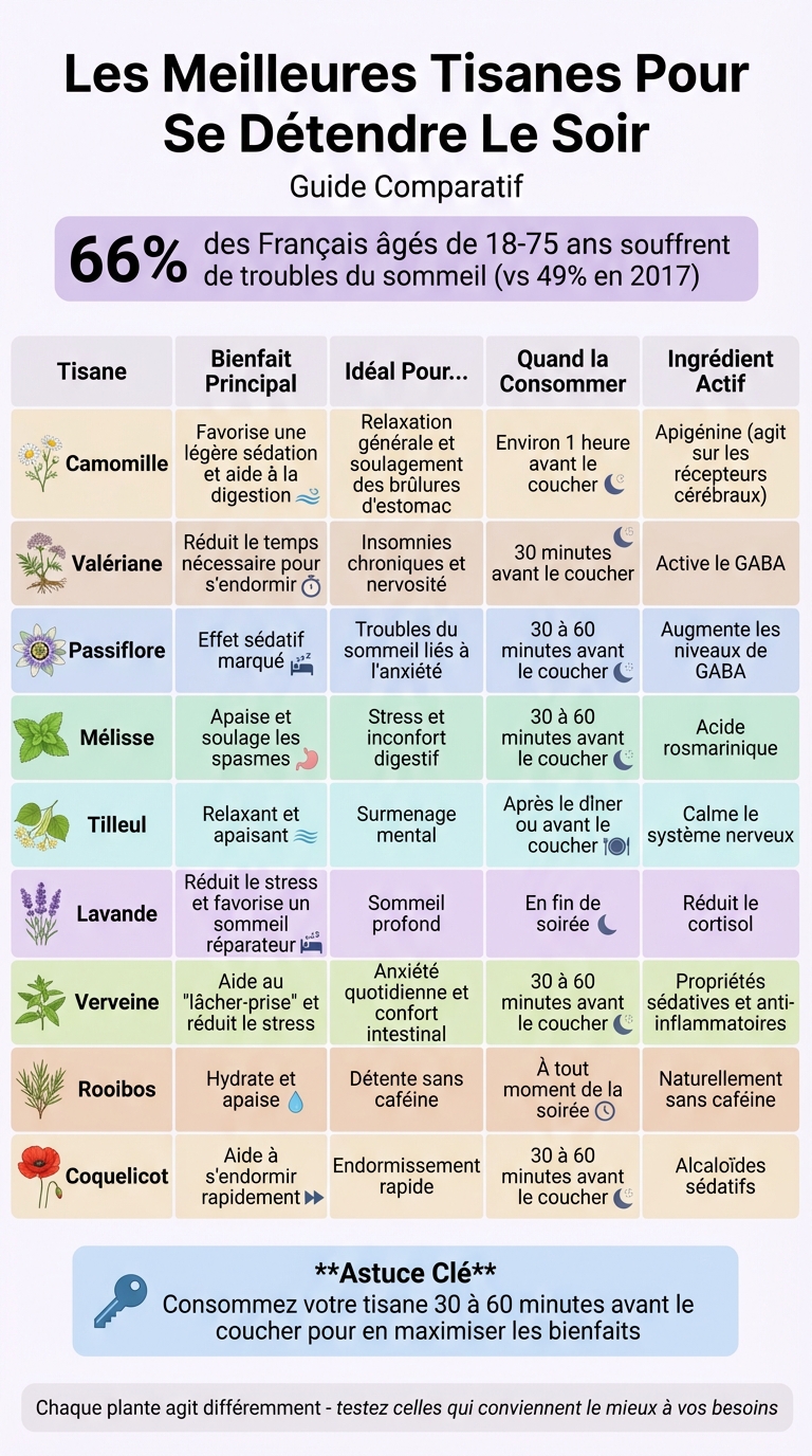 Comparatif des meilleures tisanes relaxantes pour le sommeil