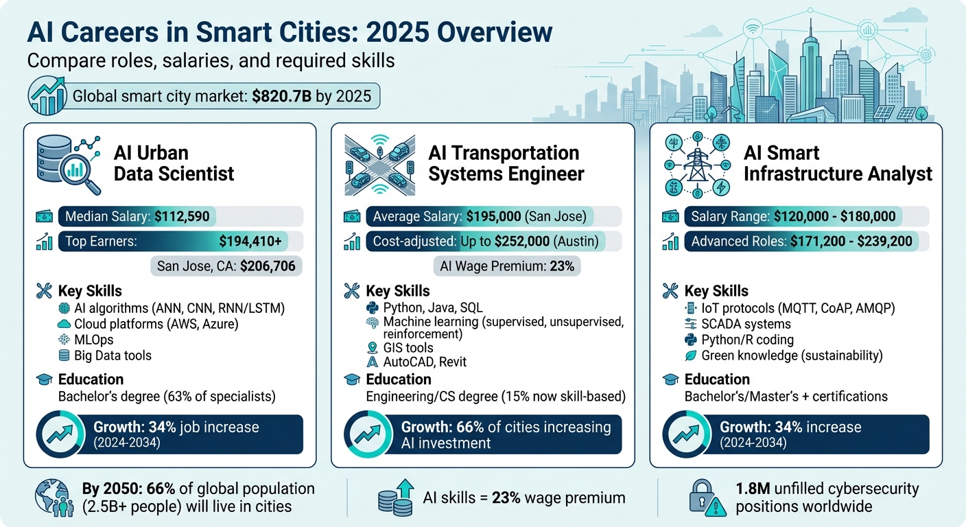AI Smart City Careers: Roles, Salaries, and Skills Comparison 2025