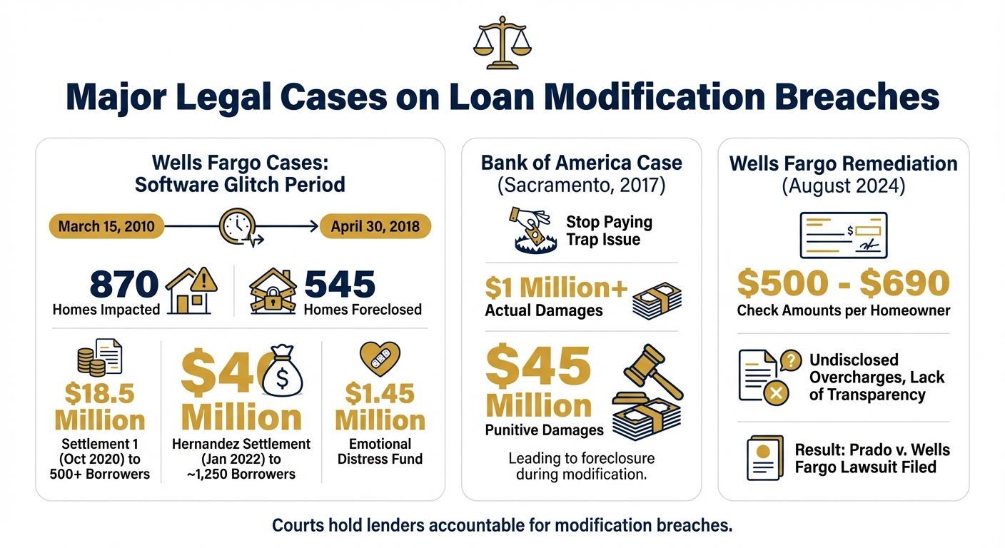 Major Loan Modification Breach Cases and Settlement Amounts