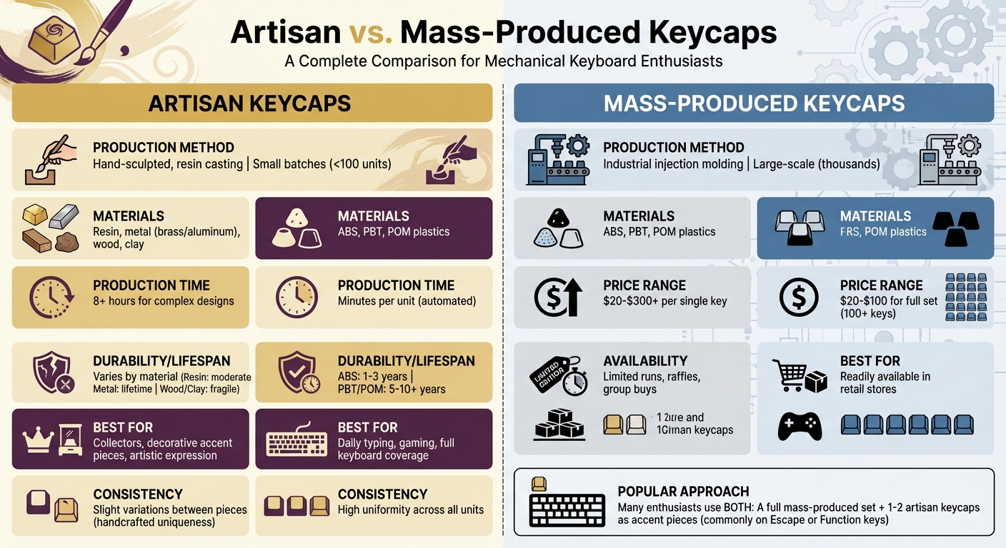 Artisan vs Mass-Produced Keycaps: Complete Comparison Guide