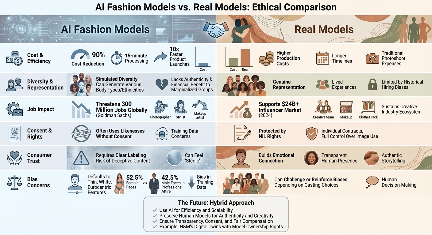 AI Fashion Models vs Real Models: Ethical Comparison Chart