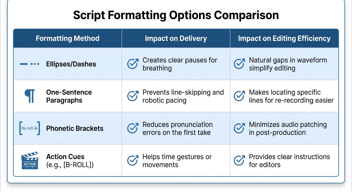 Teleprompter Script Formatting Methods: Impact on Delivery and Editing