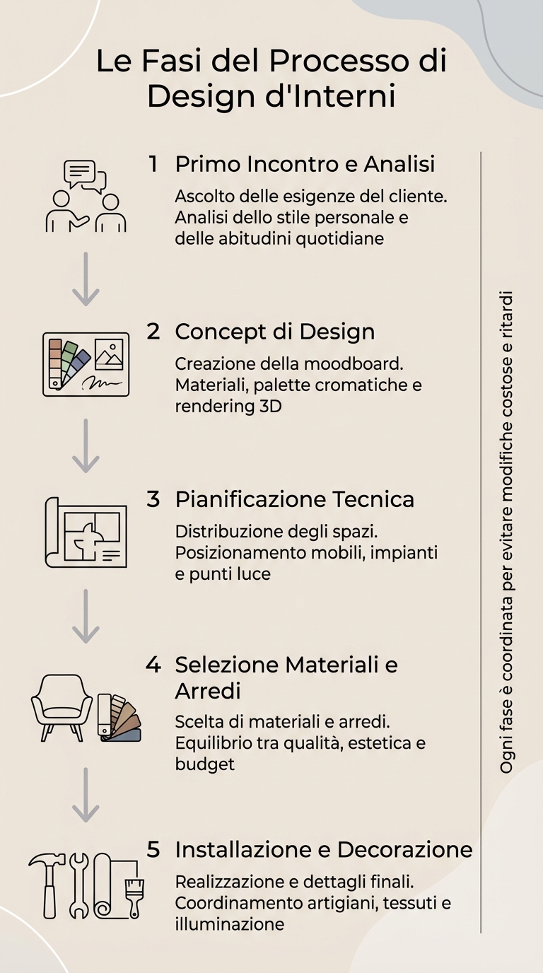 Le 5 Fasi del Processo di Design d'Interni: Dalla Consulenza alla Realizzazione