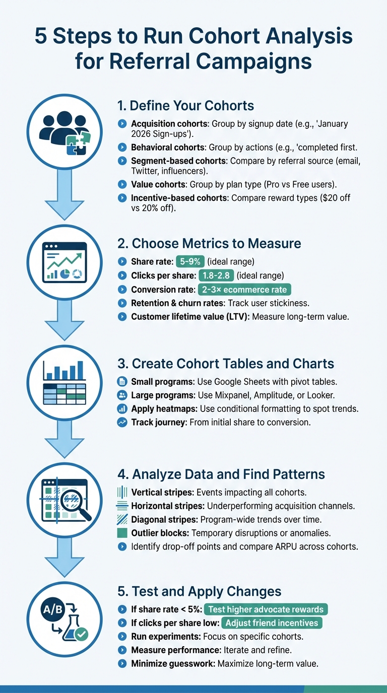5-Step Cohort Analysis Process for Referral Campaigns