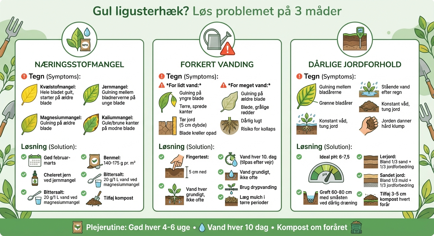 3 årsager til gul ligusterhæk og løsninger - guide