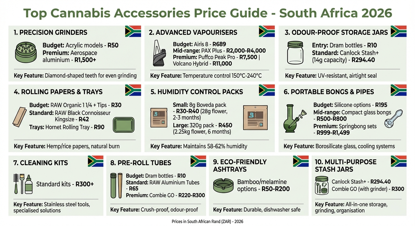 Cannabis Accessories Price Comparison Guide South Africa 2026