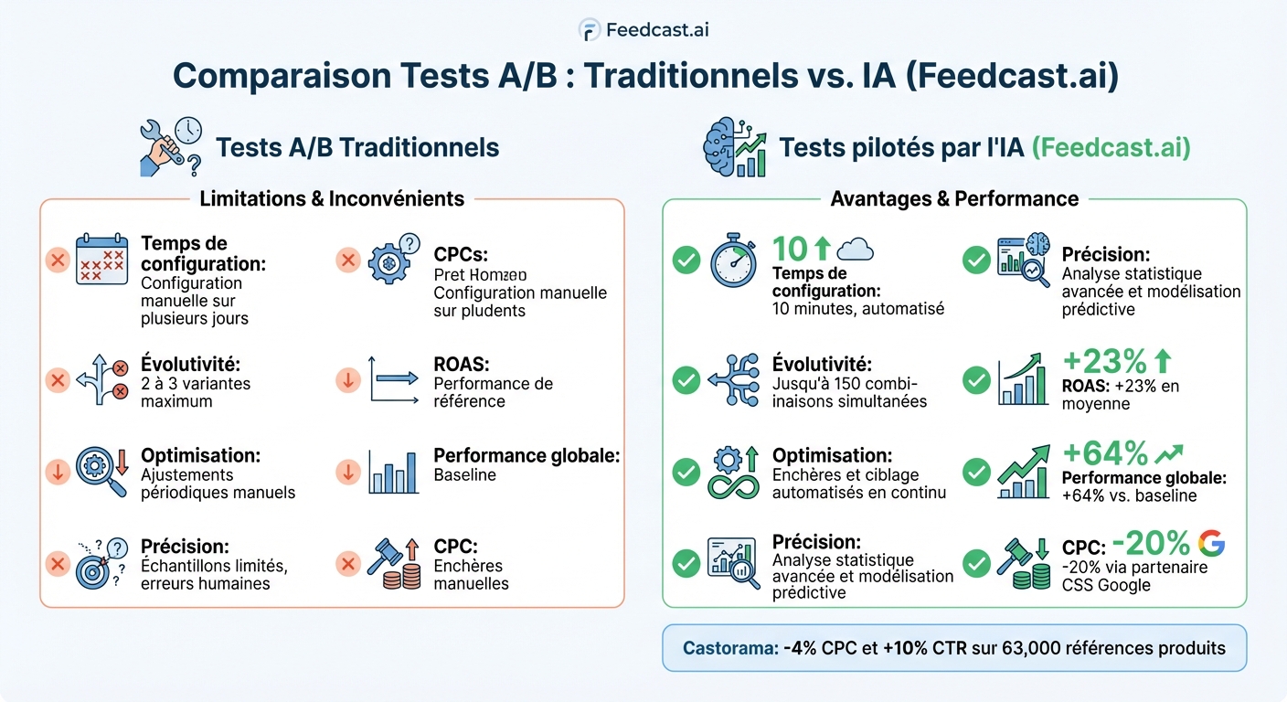 Tests A/B traditionnels vs tests A/B pilotés par l'IA : comparaison des performances