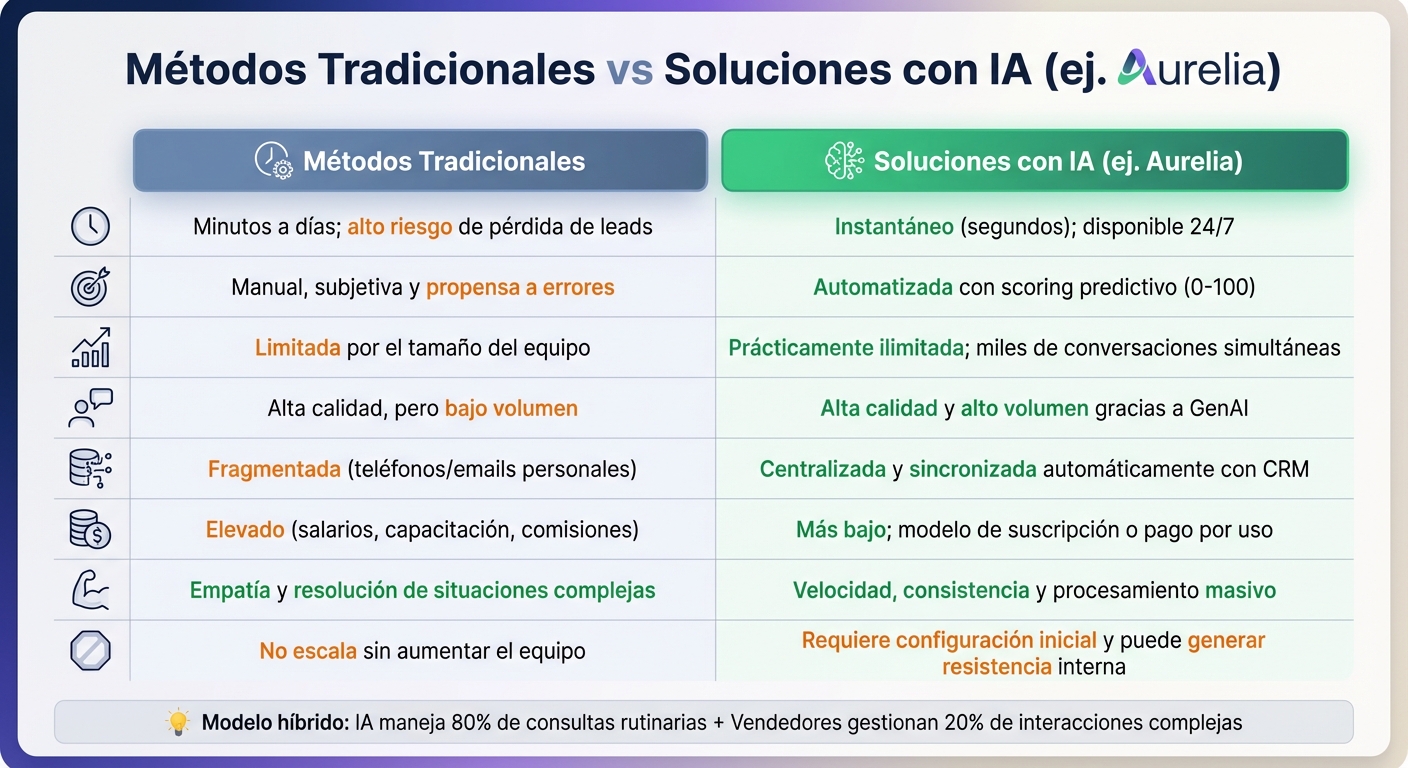 Comparación: Métodos Tradicionales vs IA en Gestión de Leads