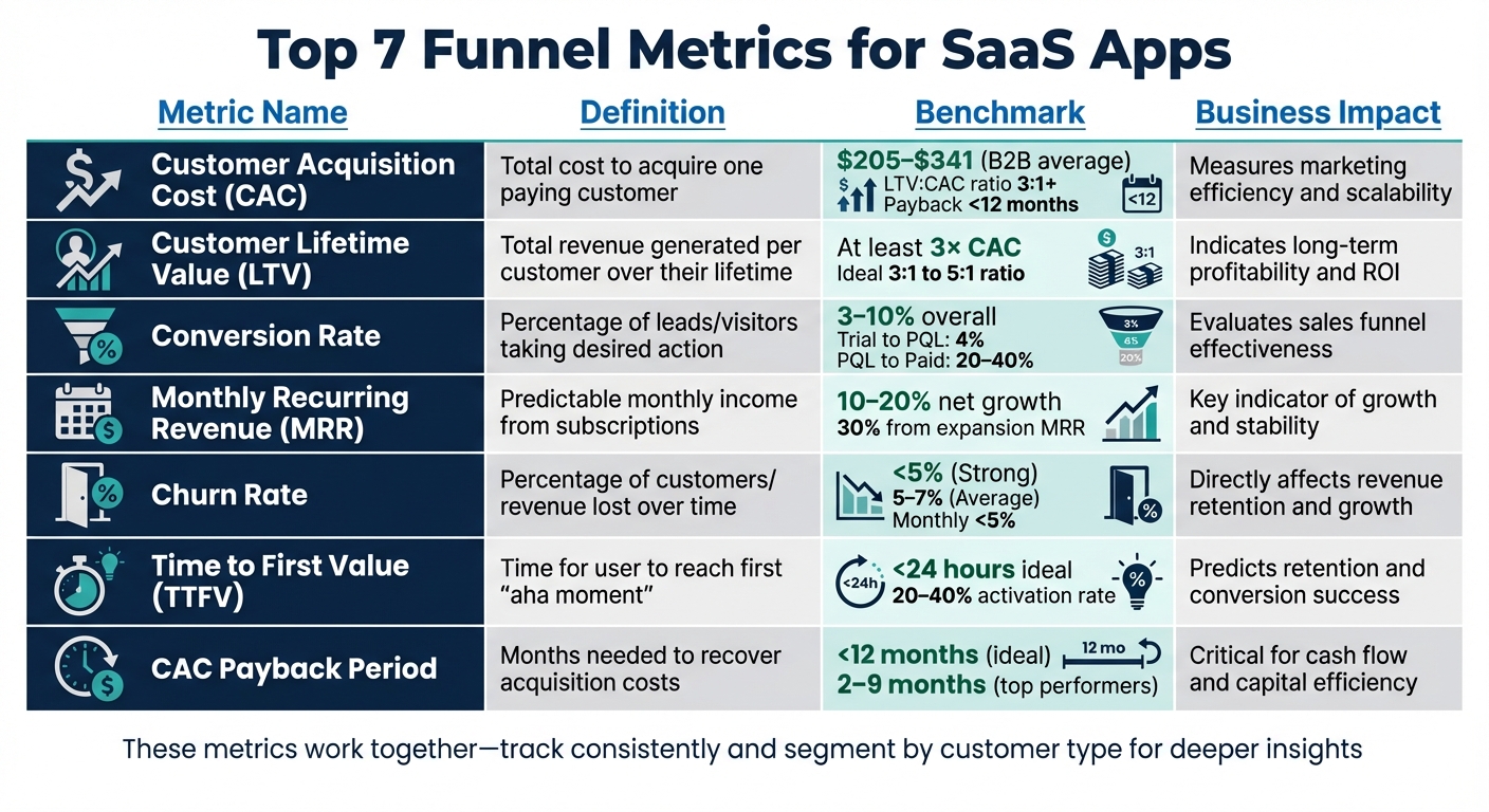 7 Essential SaaS Funnel Metrics: Benchmarks and Business Impact