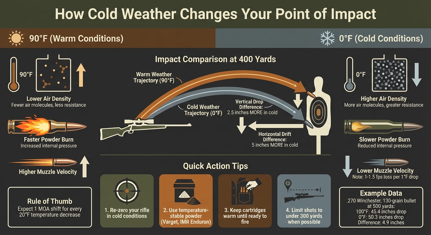 Temperature Impact on Bullet Trajectory: 90°F vs 0°F Comparison