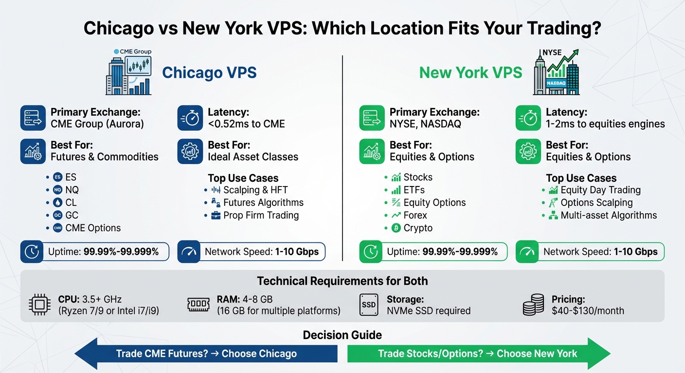 Chicago vs New York VPS for IBKR Trading: Latency and Performance Comparison