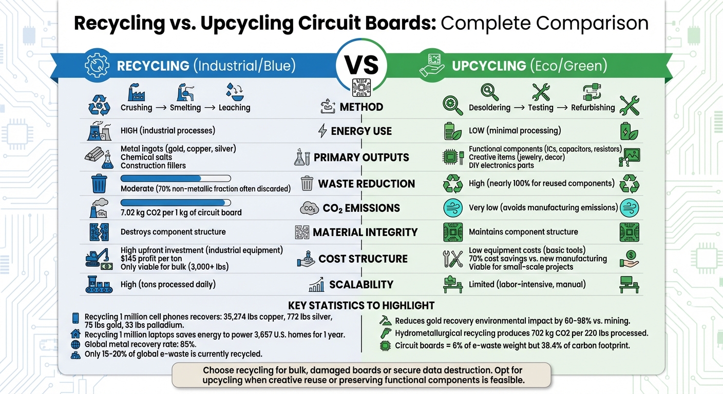 Recycling vs Upcycling Circuit Boards: Complete Comparison Guide