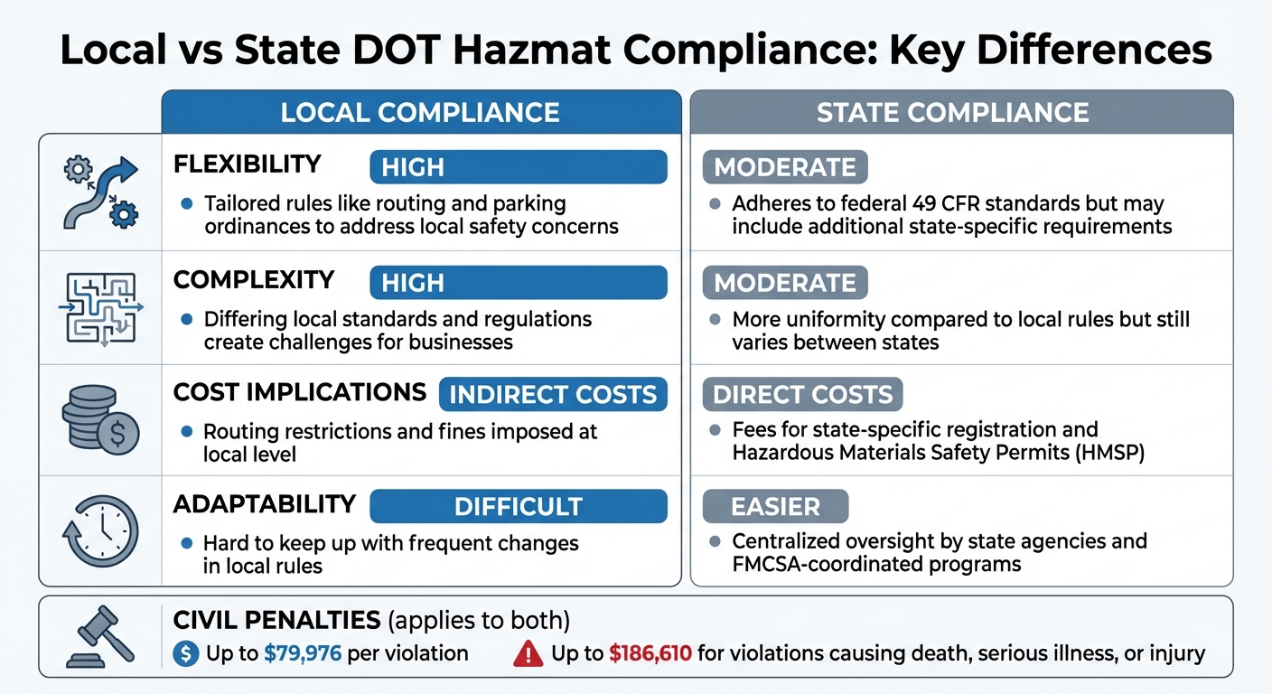 Local vs State DOT Hazmat Compliance: Key Differences Comparison