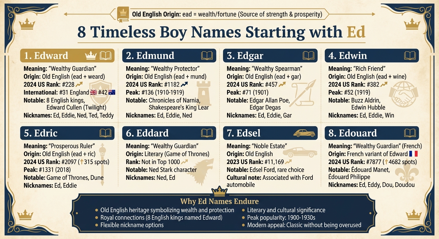 8 Boy Names Starting with Ed: Meanings, Origins and Popularity Rankings