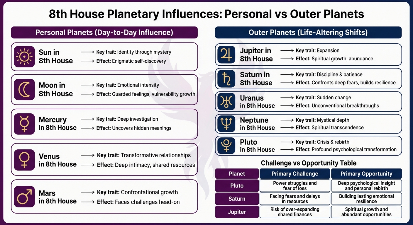 8th House Planetary Influences: Personal vs Outer Planets in Astrology