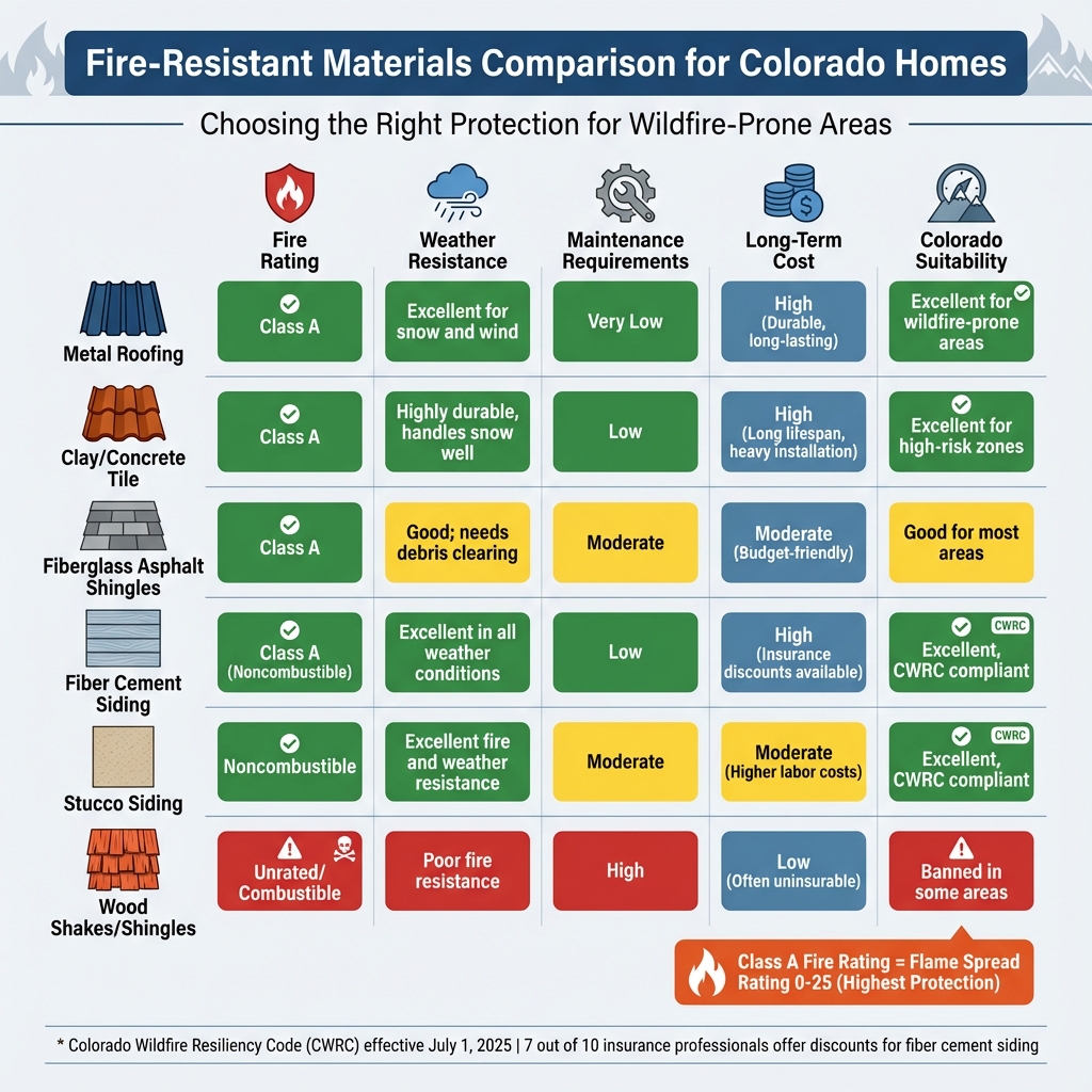 Fire-Resistant Building Materials Comparison for Colorado Homes