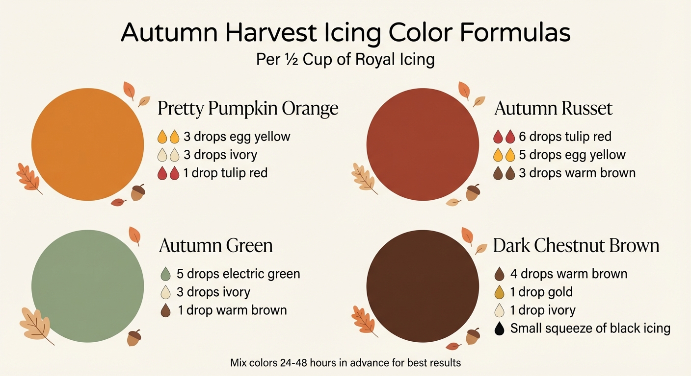 Autumn Harvest Icing Color Formulas for Fall Baking