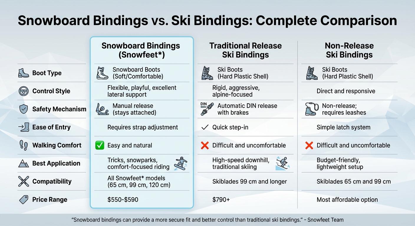 Porównanie wiązań snowboardowych i narciarskich dla skiblades