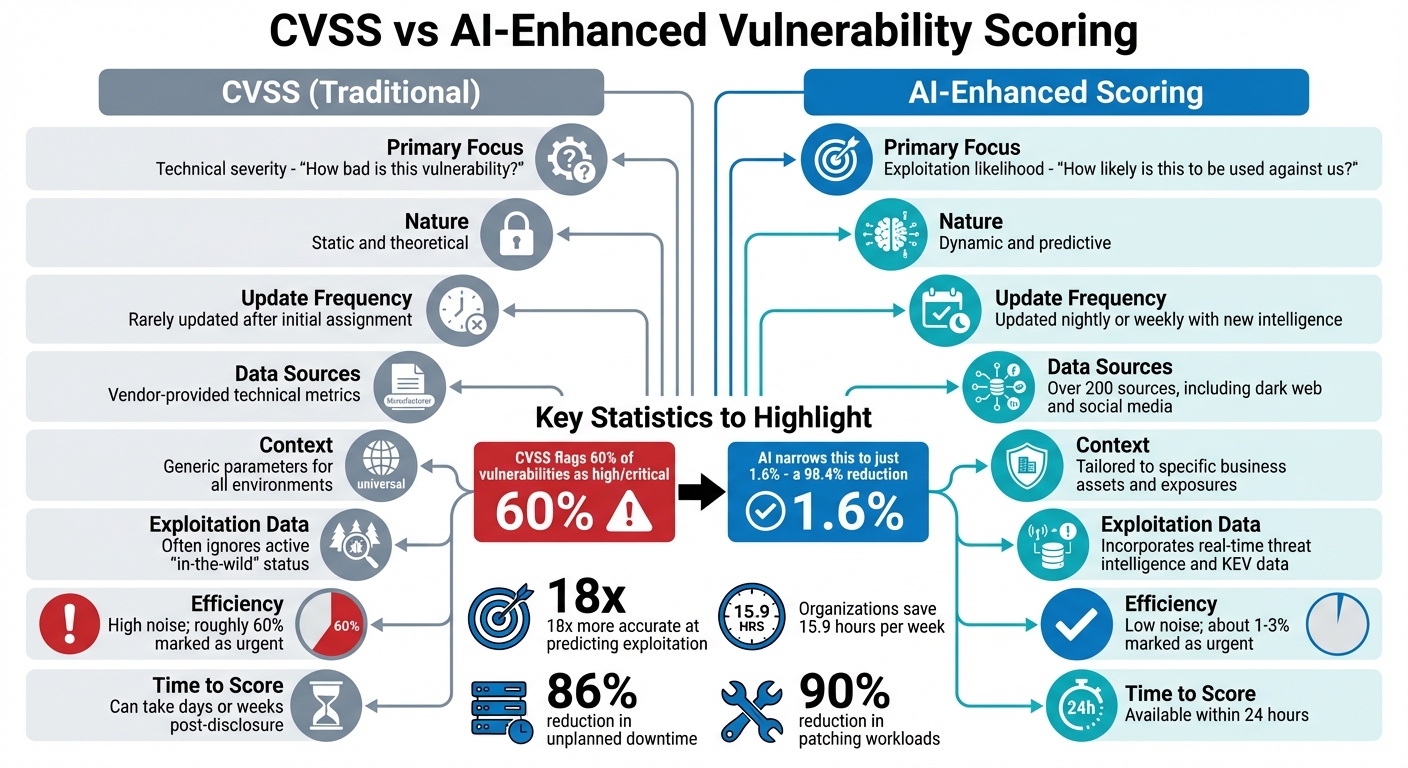 CVSS vs AI-Enhanced Vulnerability Scoring Comparison