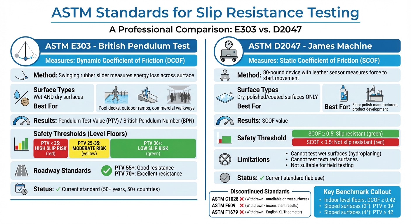 Astm Standards For Slip Resistance Testing 6 Astm Slip Resistance Standards Comparison Chart