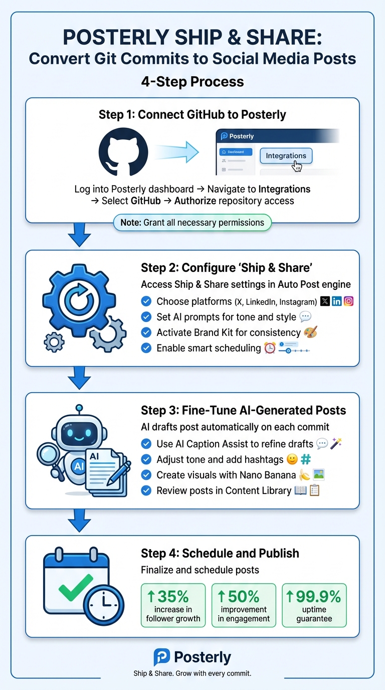 How to Convert Git Commits into Social Media Posts - 4-Step Process