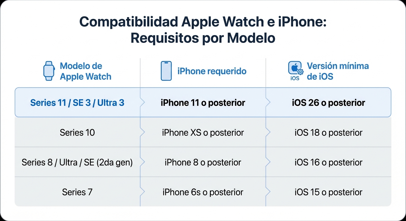 Compatibilidad Apple Watch y iPhone: requisitos por modelo