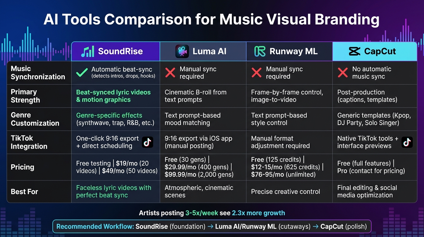 AI Tools for Music Visual Branding: Features and Pricing Comparison