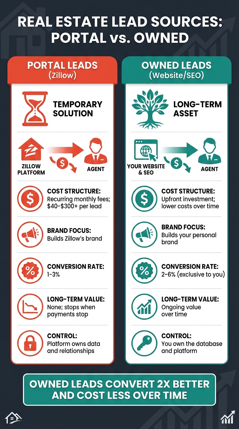 Portal Leads vs Owned Leads: Cost and Conversion Comparison for Real Estate Agents