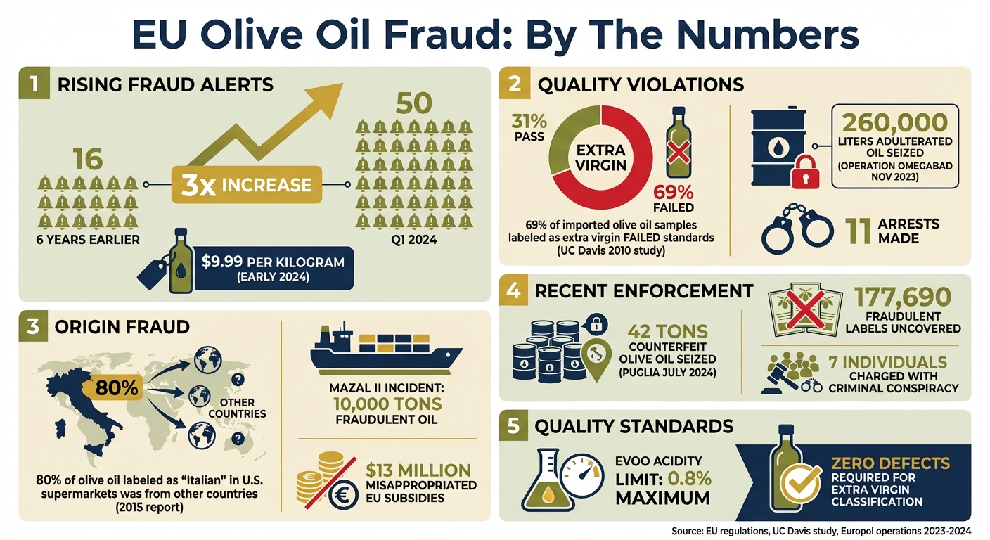 EU Olive Oil Fraud Statistics and Compliance Data 2024