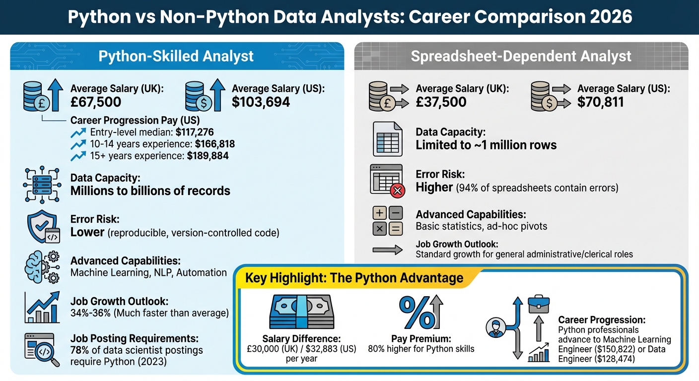 Python vs Non-Python Data Analysts: Salary and Career Comparison 2026