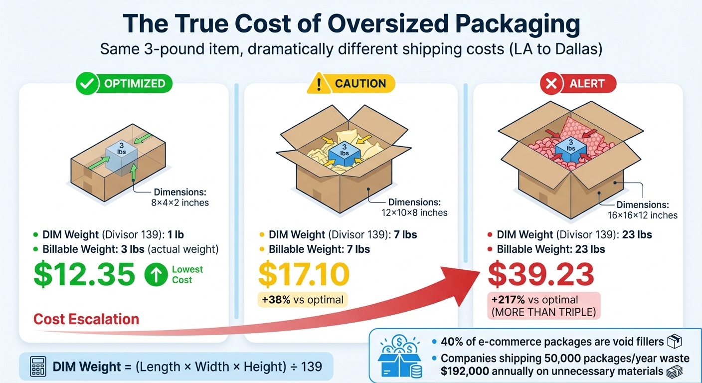 How Box Size Impacts Shipping Costs: Dimensional Weight Comparison