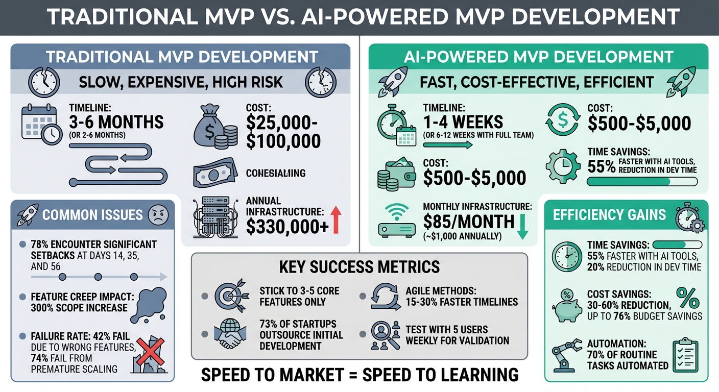 MVP Development Speed Comparison: Traditional vs AI-Powered Methods