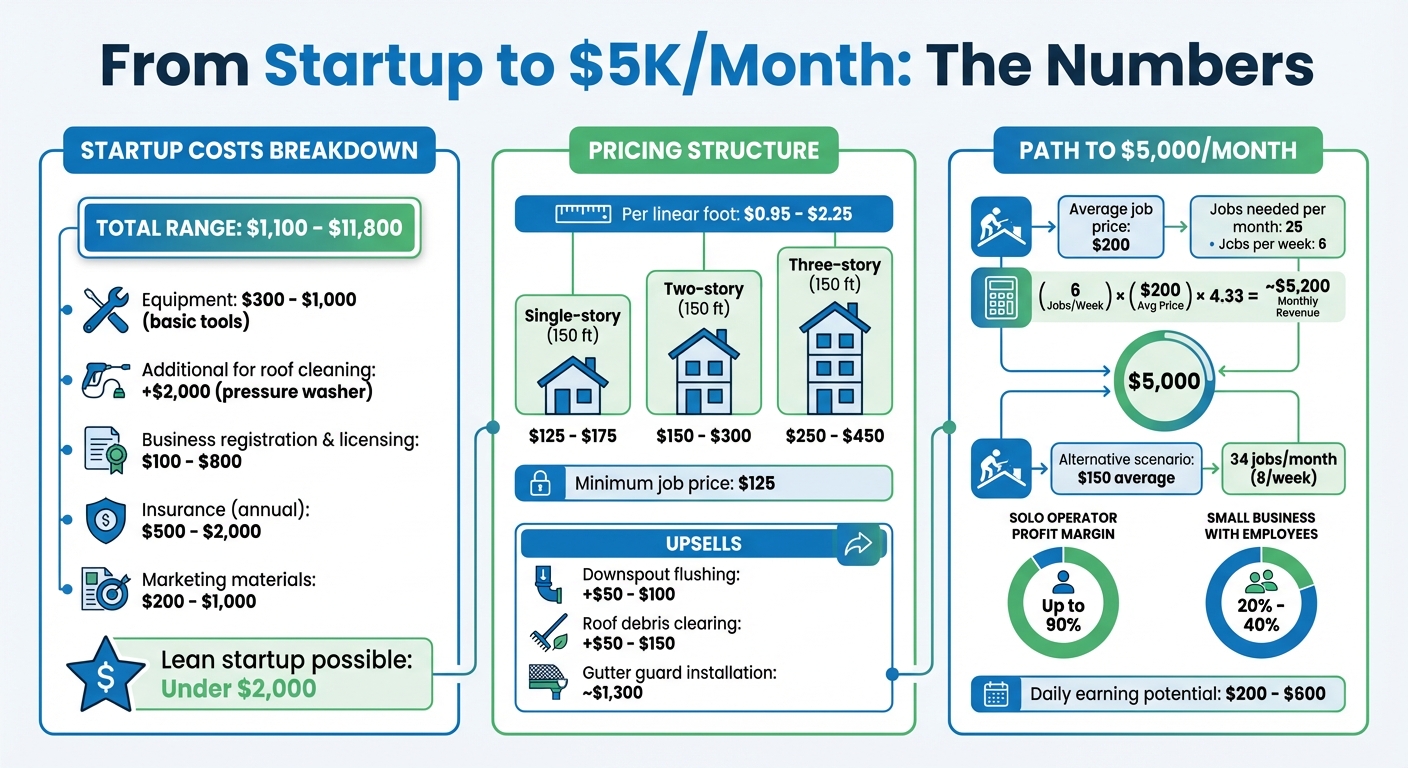 Roof and Gutter Cleaning Business Startup Costs and Revenue Breakdown